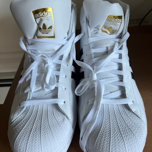 ADIDAS Pro Model White Black Gold OG Shoe Size 17 - Picture 4 of 5